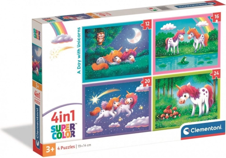Clementoni puzzle jednorożce 4w1 (12–24 elementy)