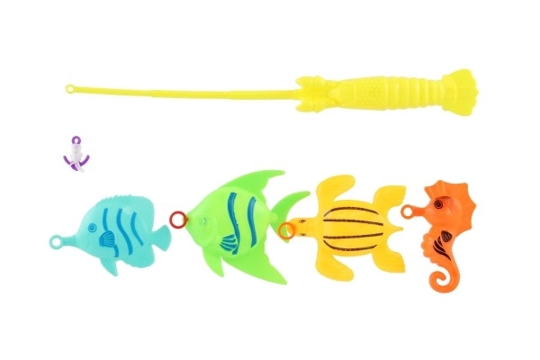Gra ryby/wędkarz z wędką 26cm plastik 5 kolorów na karcie 15,5x49x2cm