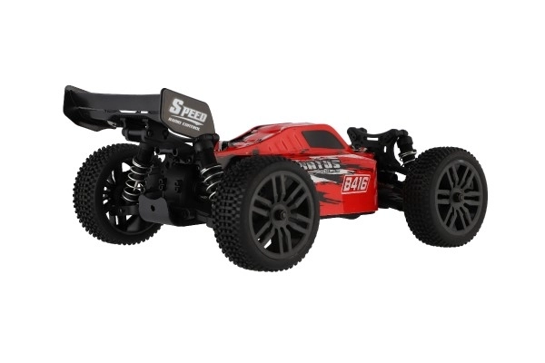 Samochód RC Buggy Bonzai Jubatus terenowy 30cm plastik 2,4GHz na baterie + 2x dodatkowy pakiet w pudełku 40x14x21 – Czerwony