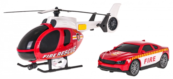 Zestaw helikopter + wóz strażacki