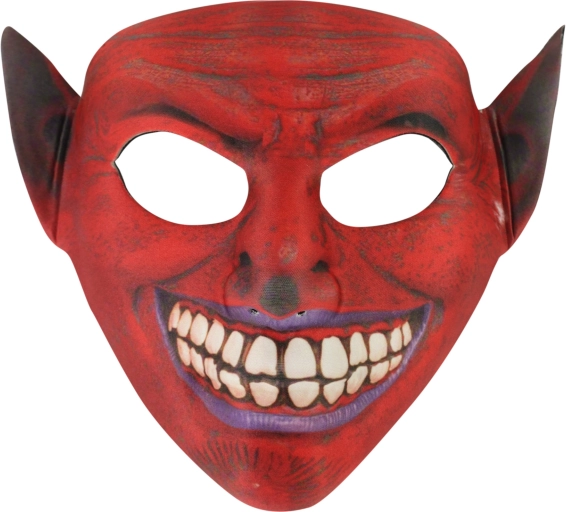 Tekstylna maska diabła na karnawał i Halloween