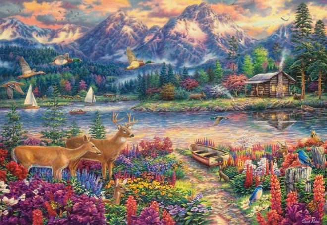 Puzzle 1500 elementów Wiosenny majestat górski