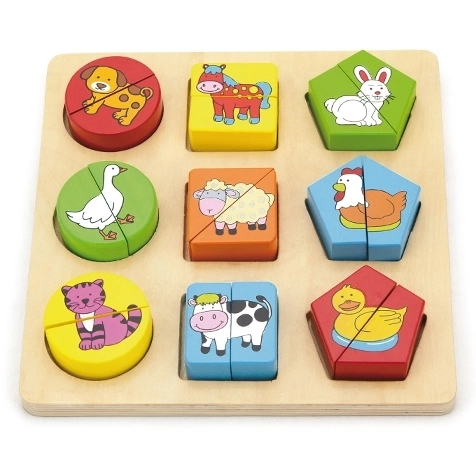 Drewniane puzzle dla najmłodszych w czeskim pudełku