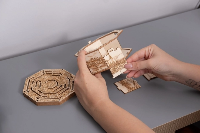 3D Drewniana skrzynka łamigłówka Secret Maze