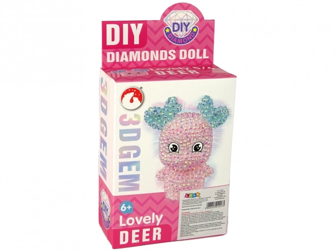Kreatywny zestaw DIY różowy diamentowy renifer 3D zawieszka z kryształkami