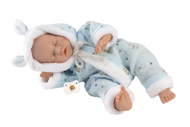 Llorens 63301 MAŁE DZIECKO - śpiąca realistyczna lalka niemowlę z miękkim materiałowym ciałem - 32 cm