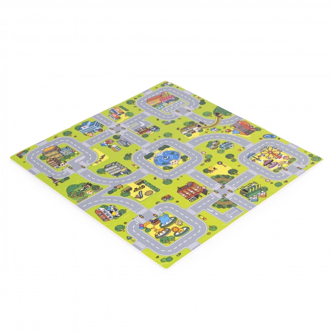 Duża piankowa mata EVA dla dzieci Miasto 90,5x90,5 cm 21 szt. ECOTOYS