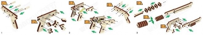Drewniane 3D puzzle WOODEN CITY mini zestaw broni