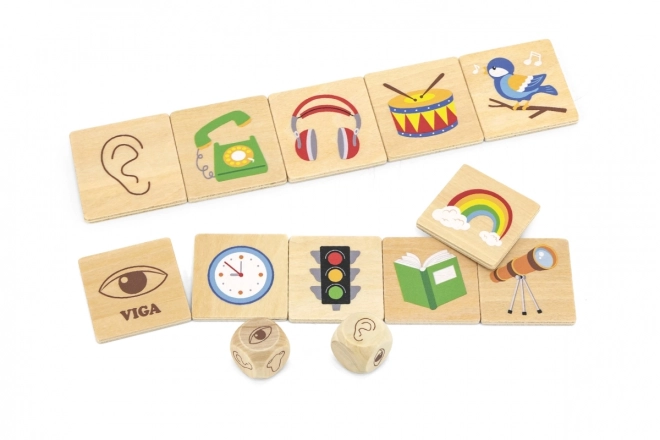 VIGA edukacyjna gra drewniane puzzle do nauki zmysłów