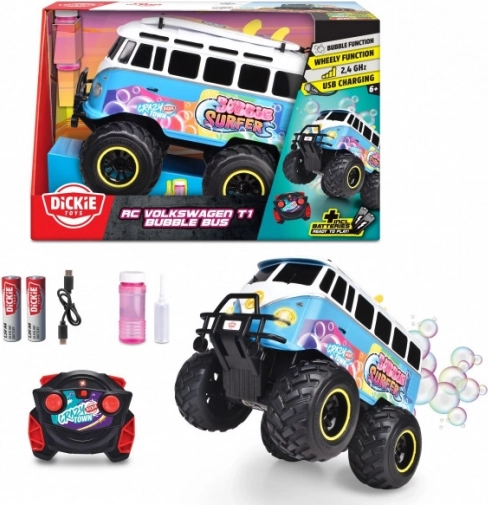 Zdalnie sterowany autobus z bańkami VOLKSWAGEN T1 (30 cm)
