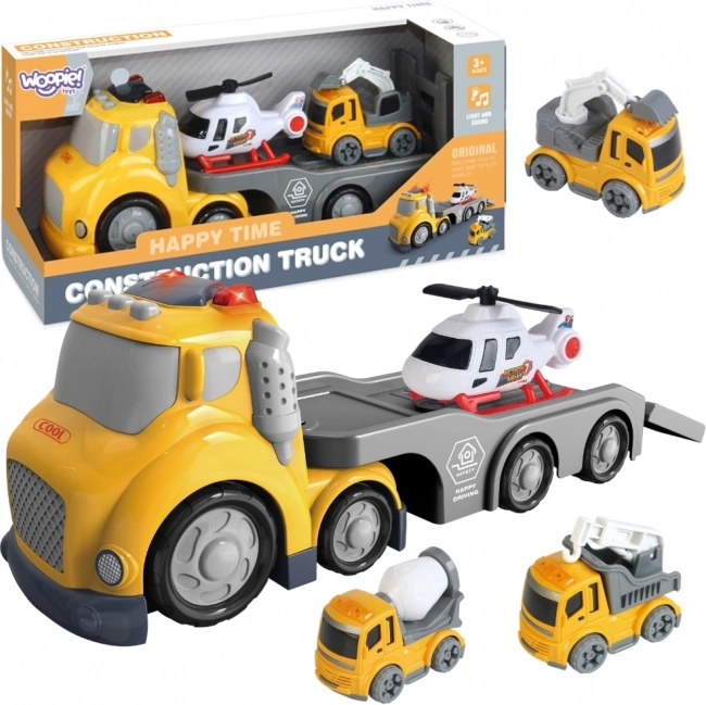 Żółta laweta holownicza WOOPIE City Truck ze światłami i dźwiękami