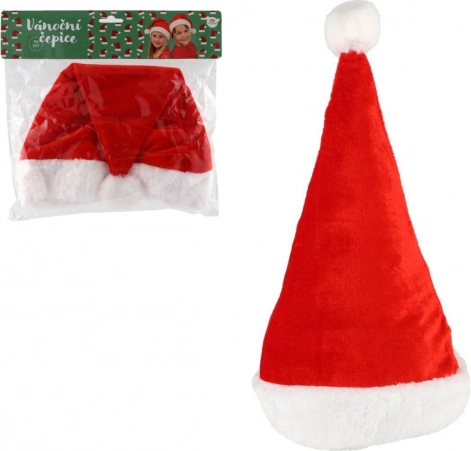 Dziecięca świąteczna czapka Mikołaja z tkaniny, średnica 25 cm