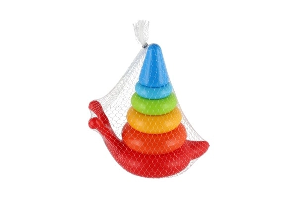 Układanka piramida pierścienie ślimak plastik 6 szt. w siatce 18x20x12cm 12m+