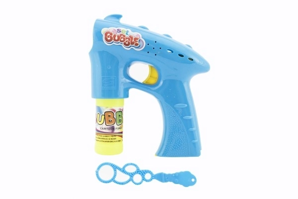 Pistolet na bańki mydlane plastikowy 13 cm + 1 wkład na baterie