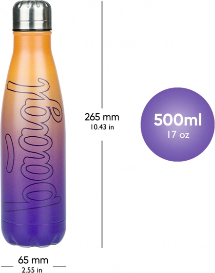 Termobutelka żółto‑fioletowa 500 ml