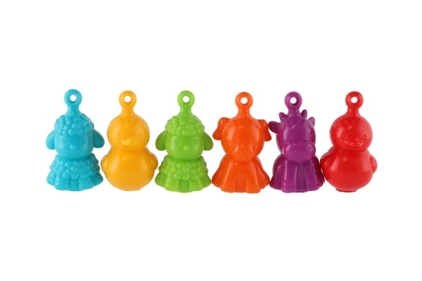 Plastikowe zwierzątka domowa farma łańcuchowa 12 sztuk 8 cm w plastikowym pojemniku 10x18 cm 12m+