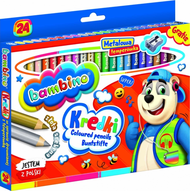 Kredki z temperówką Bambino - 24 sztuki