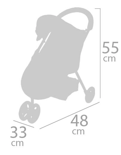 DeCuevas 90243 Sportowy wózek trójkołowy dla lalek DIDI 2021 - 55 cm