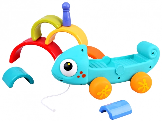 Montessori tęczowy kameleon układanka 18m+