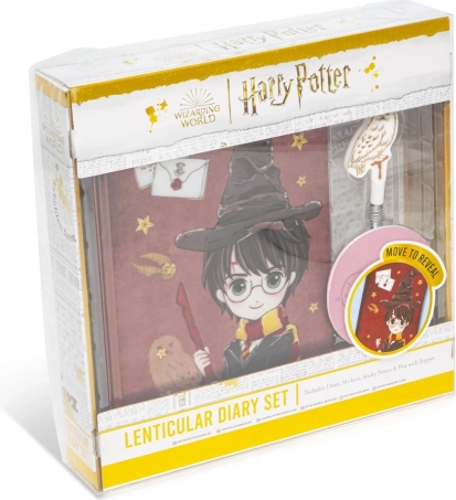 lentikularny zestaw pamiętnika Harry Potter z długopisem, naklejkami i karteczkami samoprzylepnymi