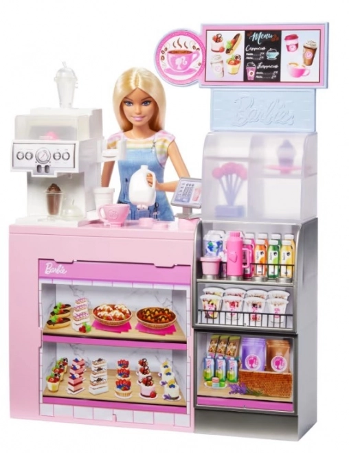 Barbie baristka w kawiarni