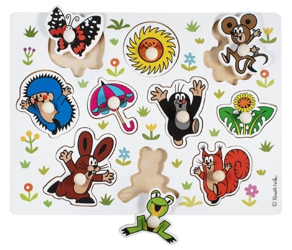 Detoa Drewniane wkładane puzzle Krecik duże
