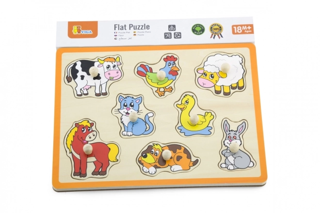 Drewniane puzzle Farma zwierząt Viga