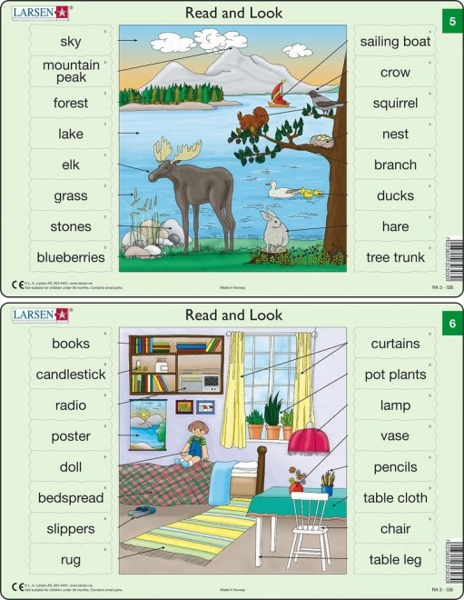 Puzzle angielski – słówka, 16 elementów