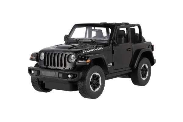Auto RC Jeep Wrangler Rubicon czarny plastik 29cm 2,4GHz na dalsze sterowanie na baterie w pudełku 44x19x26cm