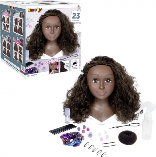 głowa do stylizacji afro z akcesoriami i magicznym makijażem