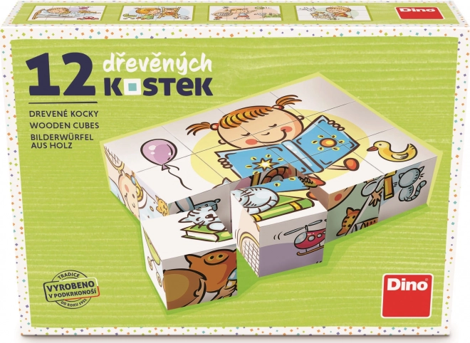 Dino Piękny dzień 12 drewnianych klocków