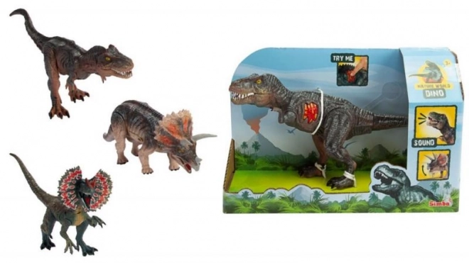 Dźwiękowy dinozaur - T-Rex, Triceratops, Dilophosaurus