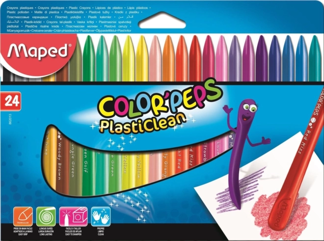 Trójkątne plastikowe pastele Color'Peps PlastiClean 24 szt.