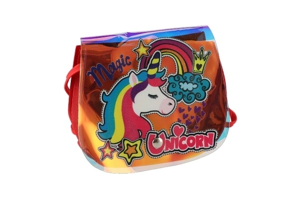 Torebka/torba tęczowy jednorożec plastik 4 kolory w woreczku 17x15x3cm