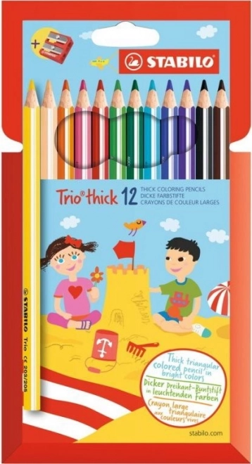 STABILO Trio grube zestaw 12 kredek z temperówką