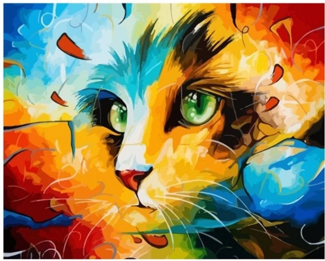 diamentowe malowanie abstrakcyjny kot 30 × 40 cm