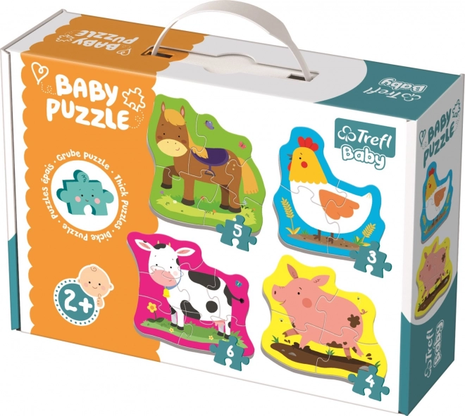 TREFL Baby puzzle Zwierzęta na farmie 4w1 (3,4,5,6 elementów)
