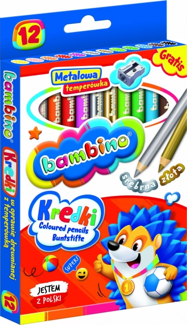 Kredki z temperówką Bambino - 12 sztuk
