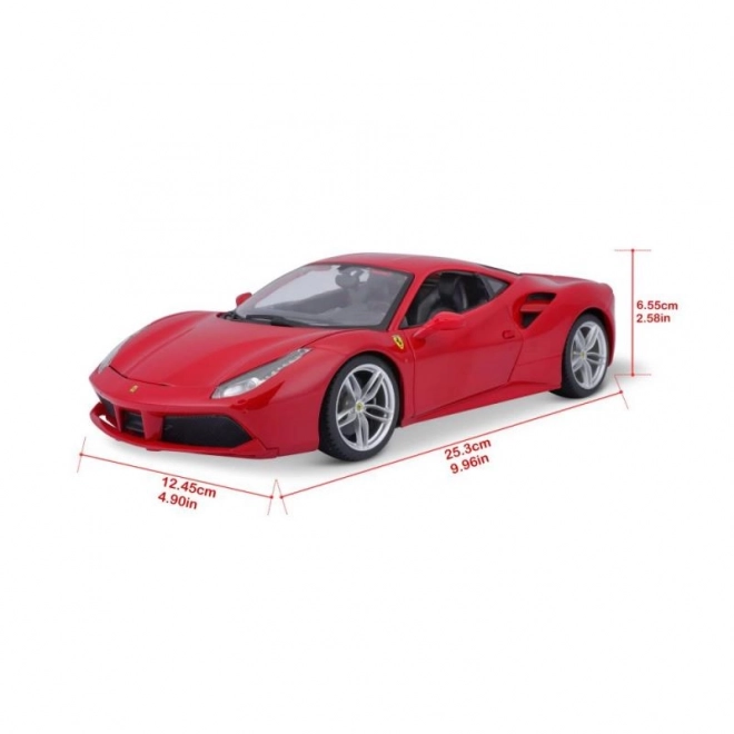 Metalowy samochód Ferrari 488 GTB czerwony