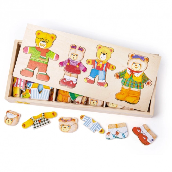 Bigjigs Toys Ubieranka puzzle Rodzina Niedźwiedzi