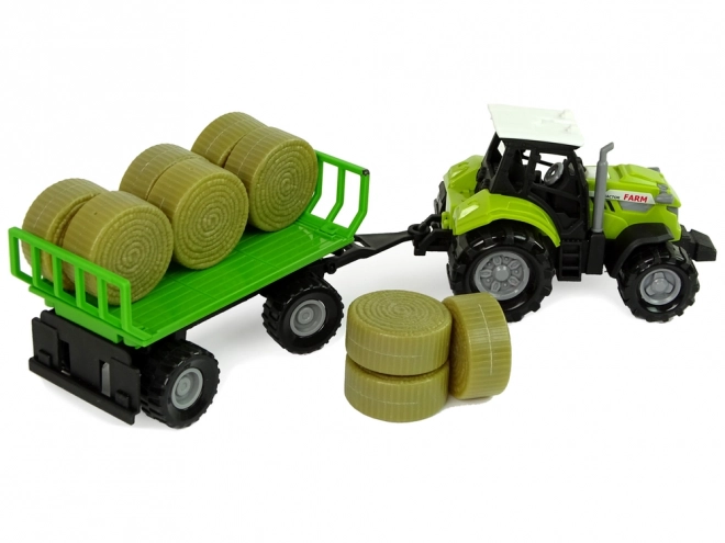 Traktor z przyczepą Bale siana Dźwięk Zielony