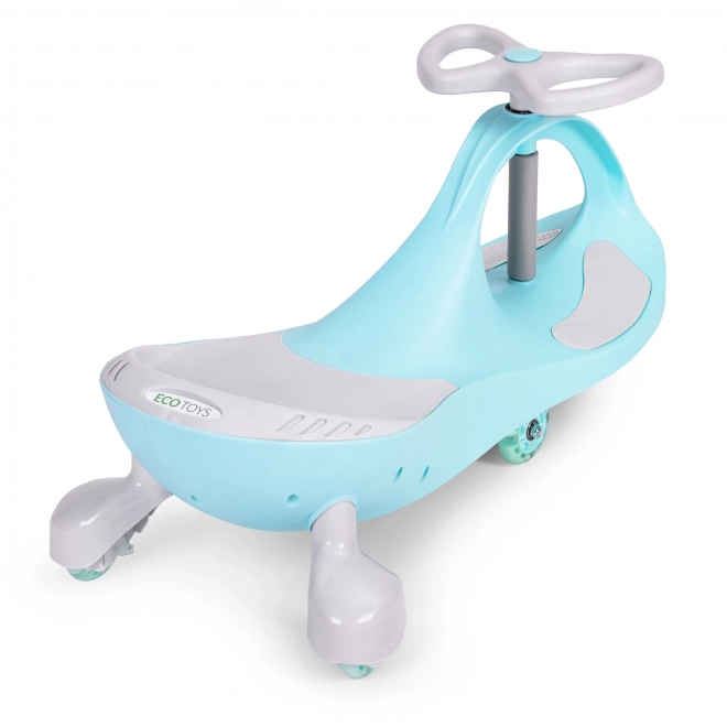 Dziecięcy samochód z świecącymi kołami niebieski Ecotoys