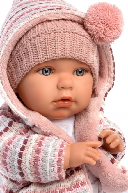 Llorens Baby Julia - realistyczna lalka z dźwiękami i miękkim materiałowym korpusem - 42 cm