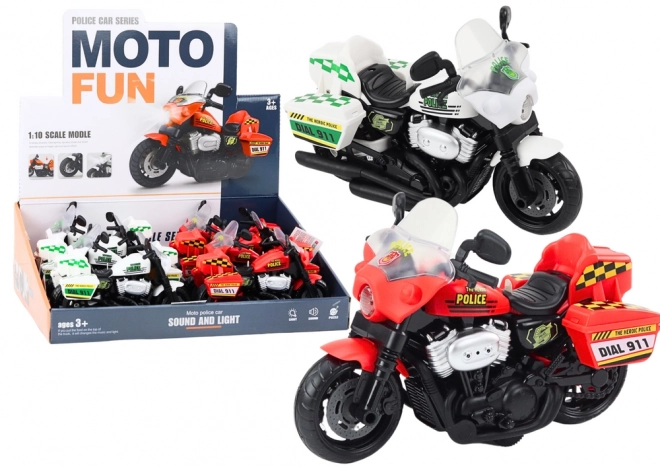 Motocykl Policji 1:10 Światła Dźwięki Biały Czerwony