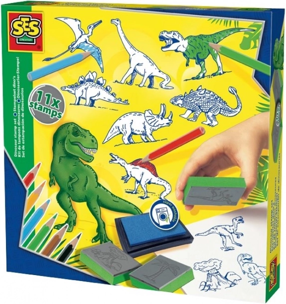 Kreatywny zestaw stempli dinozaury