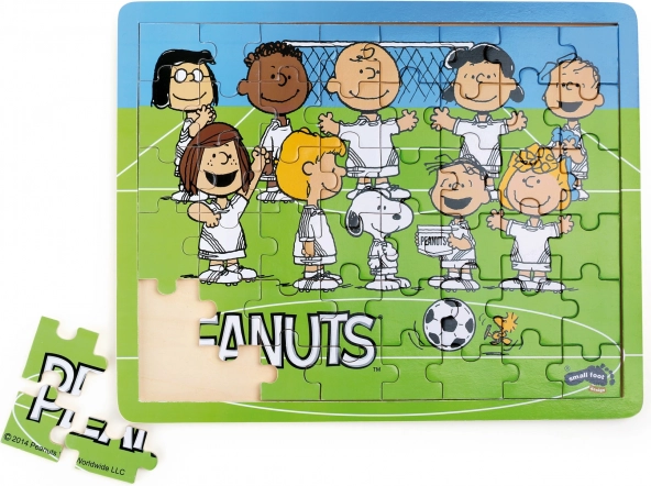 Drewniane puzzle Snoopy i piłka nożna