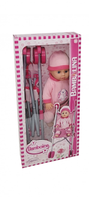 Lalka Bambolina z wózkiem golfowym