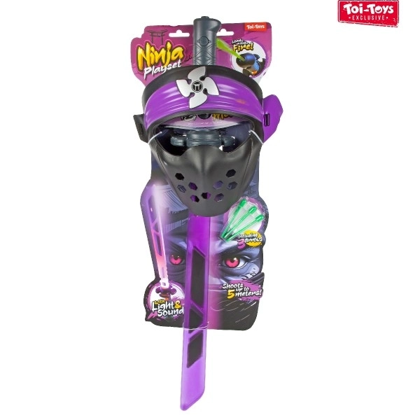 Zestaw ninja miecz + maska + strzałki z dźwiękiem i światłem