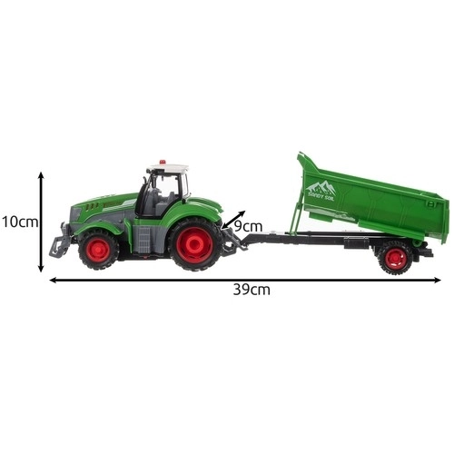 Zdalnie sterowany traktor Kruzzel z przyczepą