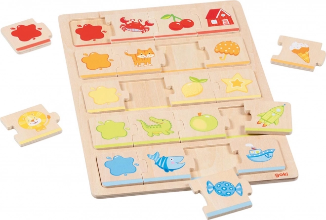 Drewniane puzzle Goki Kolory